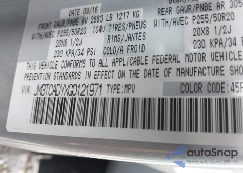 2016 Mazda Cx-9 Grand Touring z USA, uszkodzony, nr VIN JM3TCADYXG0121971